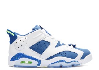 Air Jordan 6 Retro Low "Seahawks" Blanc Bleu (304401-106)