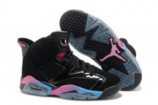 Air Jordan 6 Retro Noir Rose Bleu