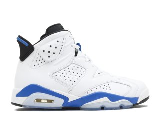 Air Jordan 6 Retro "Sport Bleue" Blanc Bleu (384664-107)