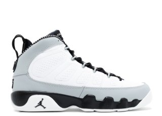 Air Jordan 9 Retro Bg (Gs) "Barons" Blanc Gris (302359-116)