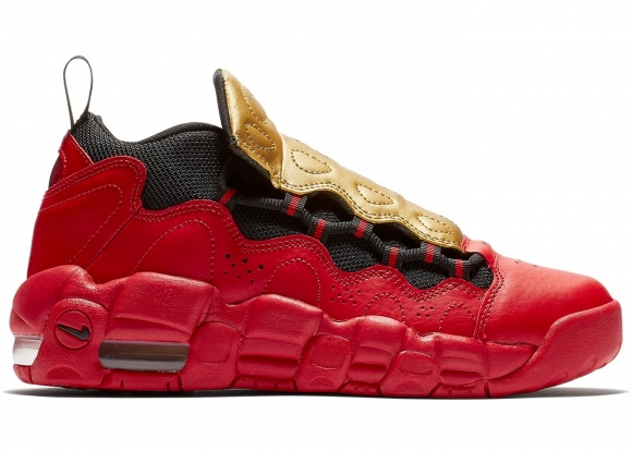 Air More Money (Gs) Rouge Métallique Or (ah5215-600)