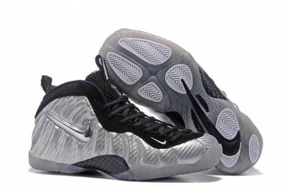 Nike Air Foamposite Pro "Silver Surfer" Metallic Silver Black (616750-004)