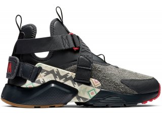 Nike Air Huarache Run City Utility "N7" Noir Rouge (at6170-001)