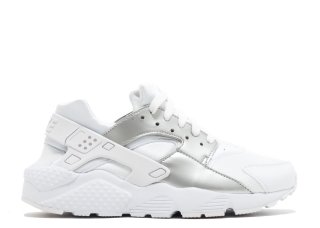 Nike Air Huarache Run Gs Blanc Métallique Argent