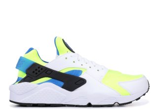 Nike Air Huarache Run Se Blanc Volt Noir Bleu (at4254-101)