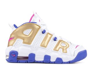 Nike Air More Uptempo (Gs) Blanc Or Bleu (415082-106)