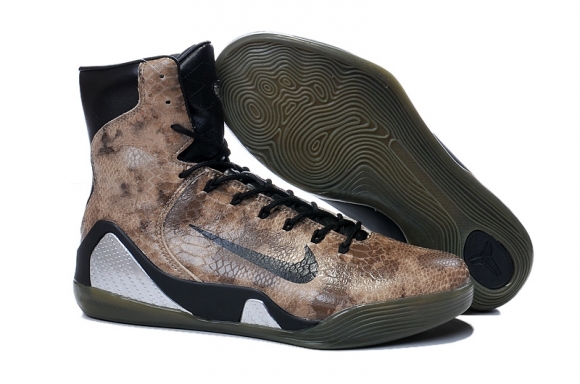 Nike Kobe IX 9 Elite High Ext Qs "Snakeskin"Marron