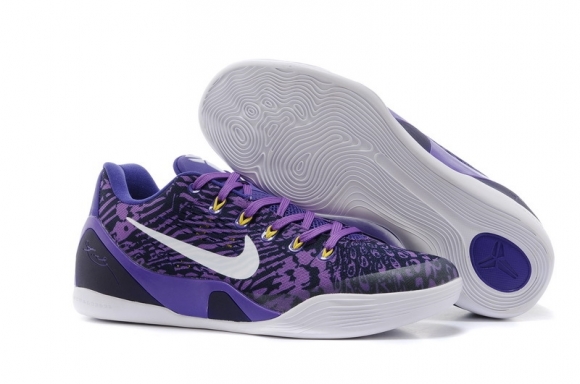 Nike Kobe IX 9 Low Em Pourpre Blanc