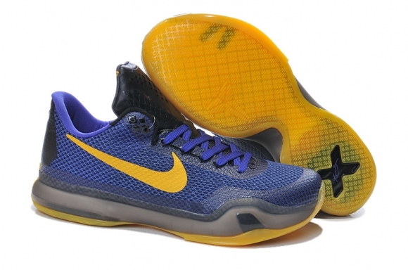 Nike Kobe X 10 Bleu Jaune Noir