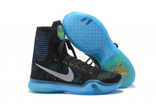 Nike Kobe X 10 Elite High Noir Métallique Argent Bleu