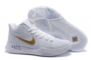 Nike Kyrie Irving III 3 Blanc Métallique Or