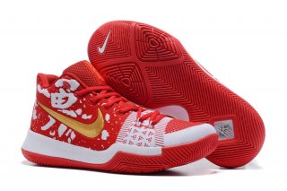 Nike Kyrie Irving III 3 Flyknit Rouge Blanc Or