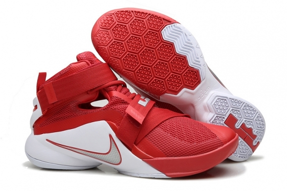 Nike Lebron Soldier IX 9 Rouge Blanc Métallique Argent