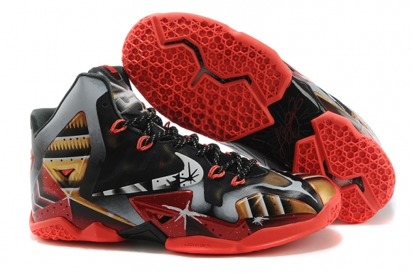 Nike Lebron XI 11 "Iron" Noir Gris Or