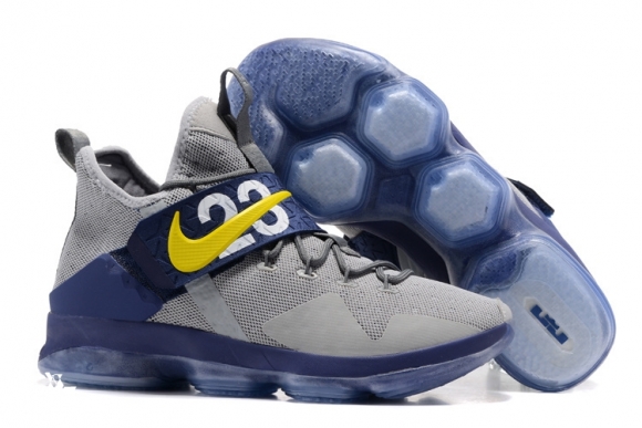 Nike Lebron XIV 14 Gris Marine Jaune