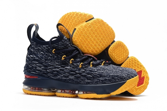 Nike Lebron XV 15 Enfant Marine Gris Jaune