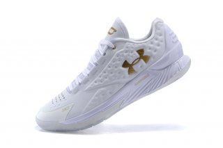 Under Armour Curry 1 Low Blanc Métallique Or