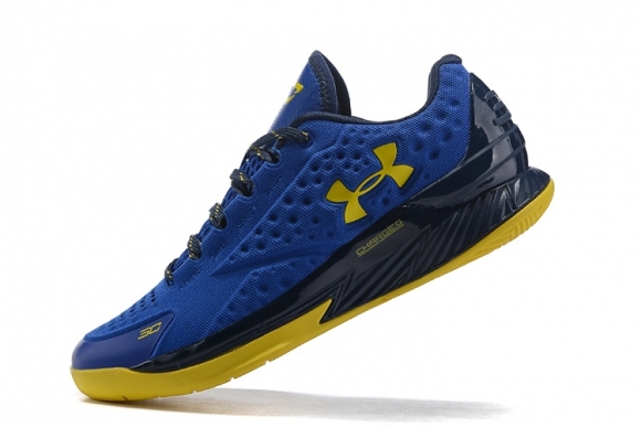 Under Armour Curry 1 Low Bleu Jaune Noir