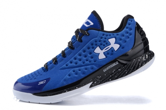 Under Armour Curry 1 Low Bleu Noir Blanc