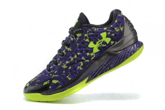 Under Armour Curry 1 Low Camo Pourpre Vert