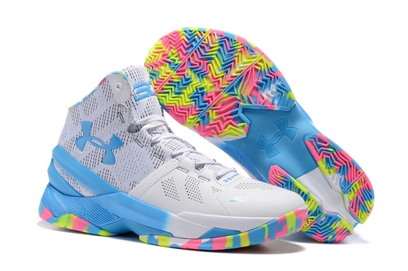 Under Armour Curry 2 Blanc Rose Bleu