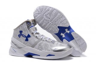 Under Armour Curry 2 "Waves" Blanc Métallique Argent Bleu