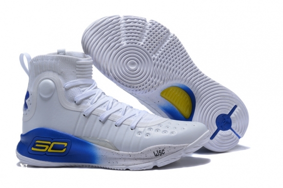 Under Armour Curry 4 Blanc Bleu Jaune