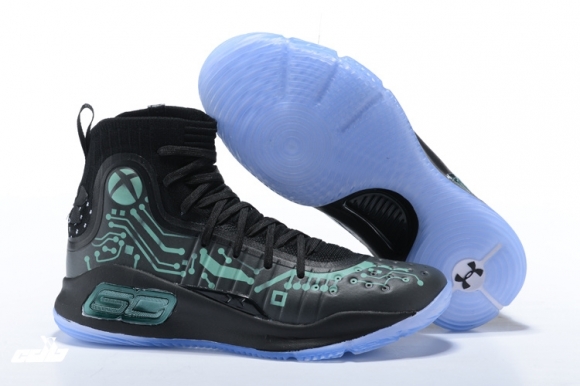 Under Armour Curry 4 "More Power" Noir Métallique Vert