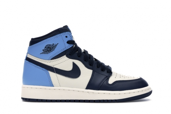 Air Jordan 1 High Retro (GS) "Obsidian Unc" Voile Bleu (575441-140)