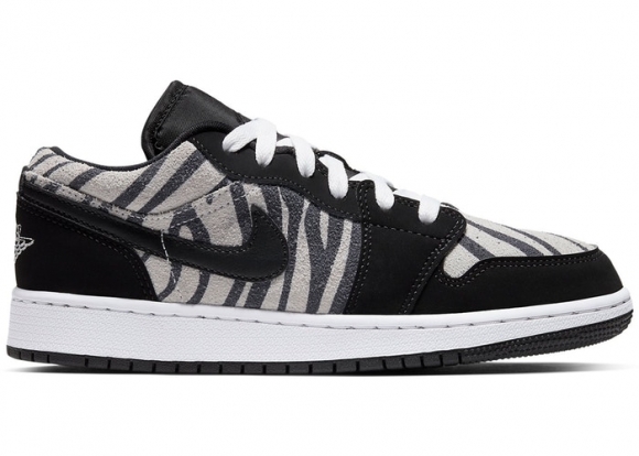 Air Jordan 1 Low (GS) "Zebra" Noir Blanc (553560-057)