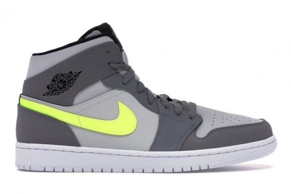 Air Jordan 1 Mid Gris Volt (554724-072)