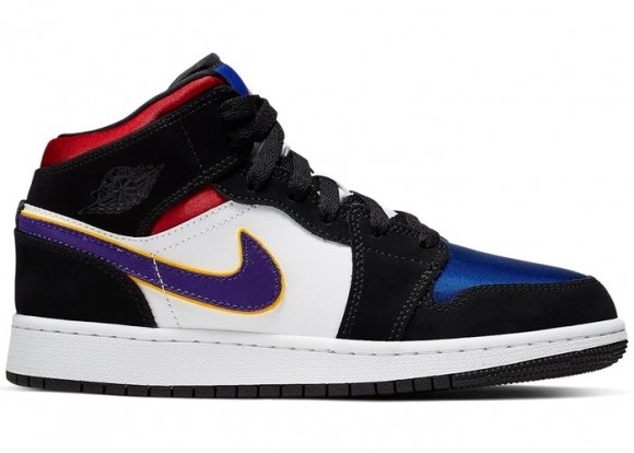 Air Jordan 1 Mid (GS) "Lakers" Top 3 Noir Pourpre (BQ6931-005)