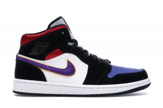 Air Jordan 1 Mid "Lakers" Top 3 Noir Pourpre (852542-005)