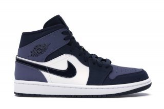 Air Jordan 1 Mid Obsidienne Poncé Pourpre (554724-445)