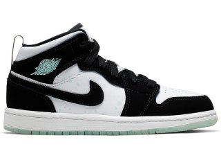 Air Jordan 1 Mid (PS) Blanc Noir Sarcelle Teinte (BQ6932-103)