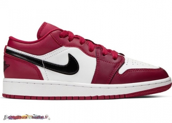 Air Jordan 1 Low "Noble Rouge" (Gs) Noir Blanc (553560-604)