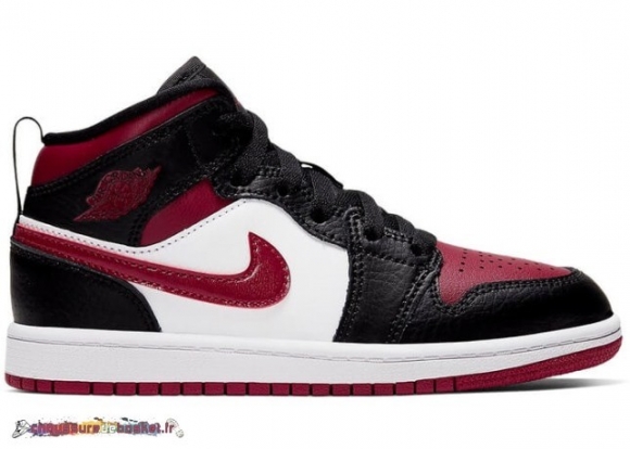 Air Jordan 1 Mid "BRouge Toe" (Ps) Noir Rouge (640734-066)