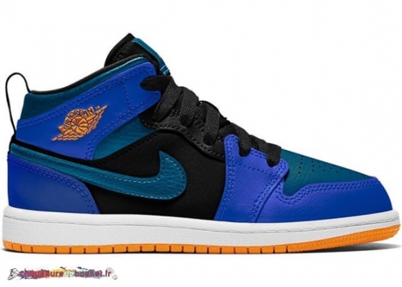 Air Jordan 1 Mid Coureur Bleu (Ps) Vert Abîme (640734-440)