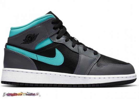 Air Jordan 1 Mid (Gs) Gris Aqua (554725-063)