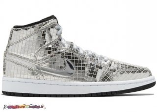 Air Jordan 1 Mid Se "Disco" (W) Argent Blanc (CU9304-001)