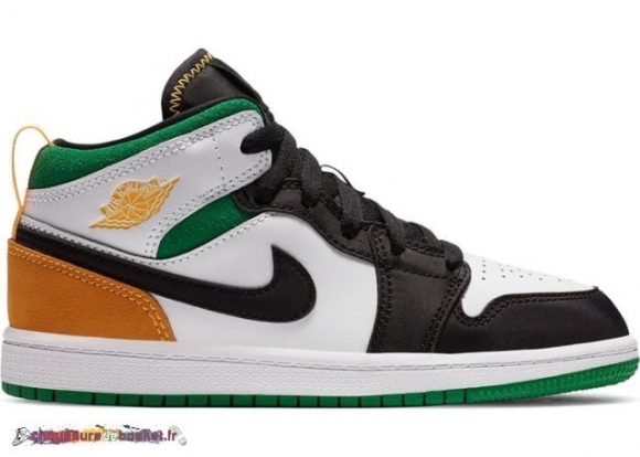 Air Jordan 1 Mid Se Orange (Ps) Chanceux Vert (BQ6932-101)