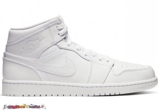 Air Jordan 1 Mid "Triple" Blanc 2020 (554724-126)