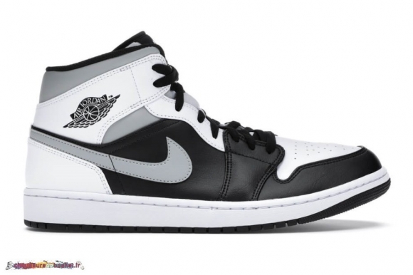 Jordan 1 Mid "Blanc Shadow" Noir Gris (554724-073)