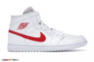 Jordan 1 Mid Blanc (W) Université Rouge (BQ6472-106)