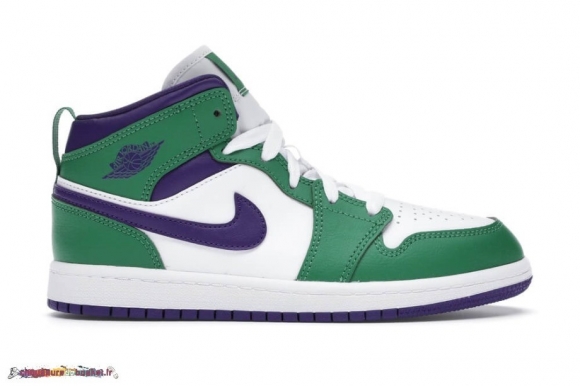 Jordan 1 Mid IncRougeible "Hulk" (Ps) Pourpre Blanc (640734-300)