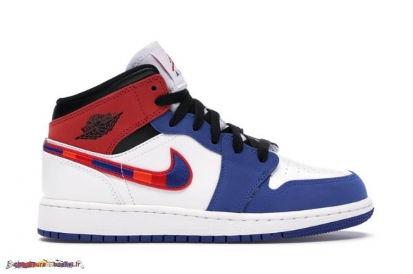 Jordan 1 Mid Rush Bleu (Gs) Université Rouge (BQ6931-146)