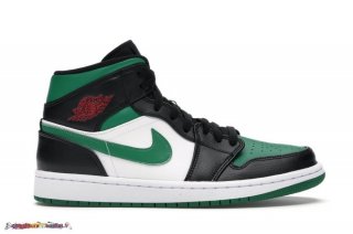 Jordan 1 Mid Vert Toe Vert Noir (554724-067)