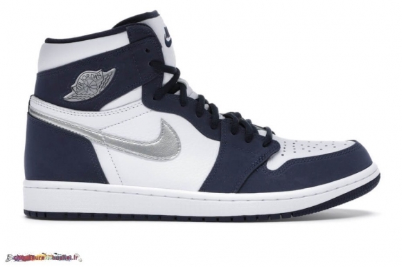 Jordan 1 Retro High Cojp "Minuit Marine" (2020) Blanc Argent (DC1788-100)