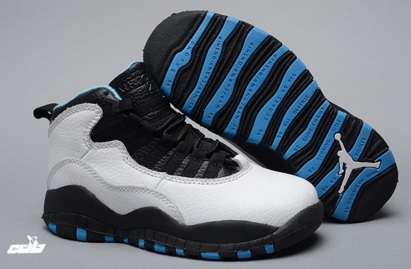 Air Jordan 10 Blanc Noir Bleu Enfant