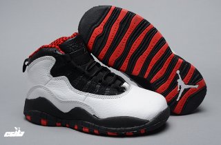 Air Jordan 10 Blanc Noir Rouge Enfant